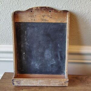 Antique Daily Reminder Slate Chalkboard Wooden Wall Board Primitive Decor 1900s